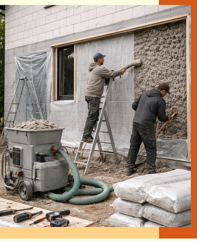 Утепление дома из газобетона эковатой в Можге от 4558 руб./м2 | ТепломастерМжг